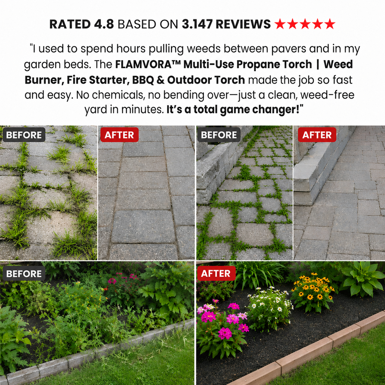 FLAMVORA™ Multi-Use Propane Torch | Weed Burner, Fire Starter, BBQ & Outdoor Torch